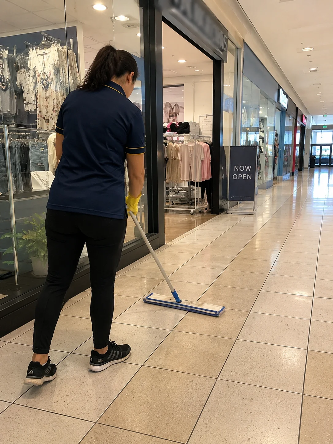 Clean retail store sales floor in a Montreal mall